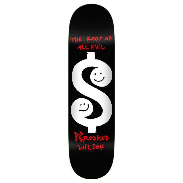 KROOKED WILSON ROOT SKATEBOARD DECK-8.5 BLACK w/grip