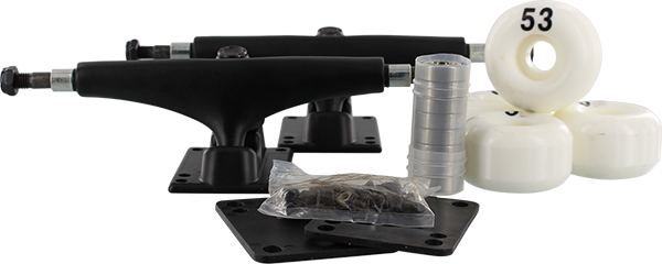 ESSENTIALS COMPONENT PACK 5.25 BLACK W/53mm WHITE TRUCKS SET