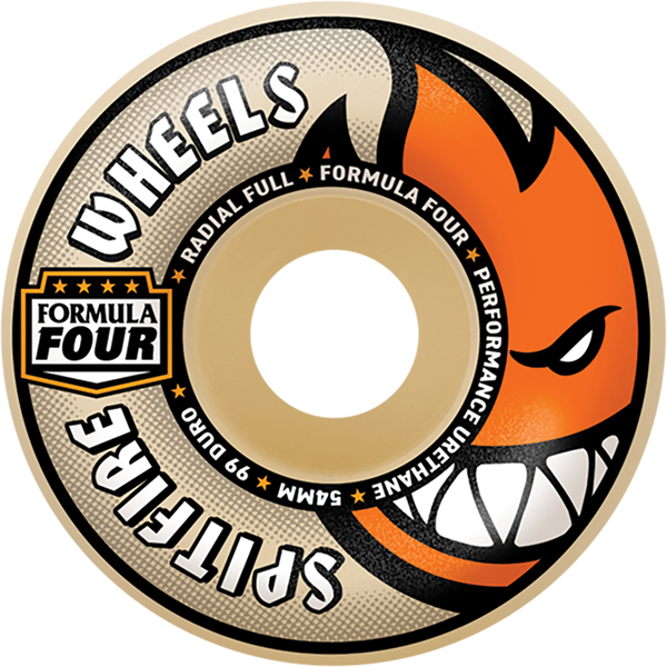 SPITFIRE F499 RADIAL FULL 54MM 99A NAT/ORG WHEELS SET