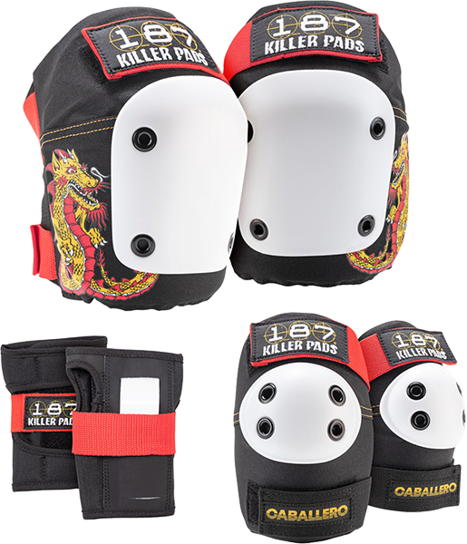 187 6-PACK PAD SET JR-CABALLERO DRAGON BLK