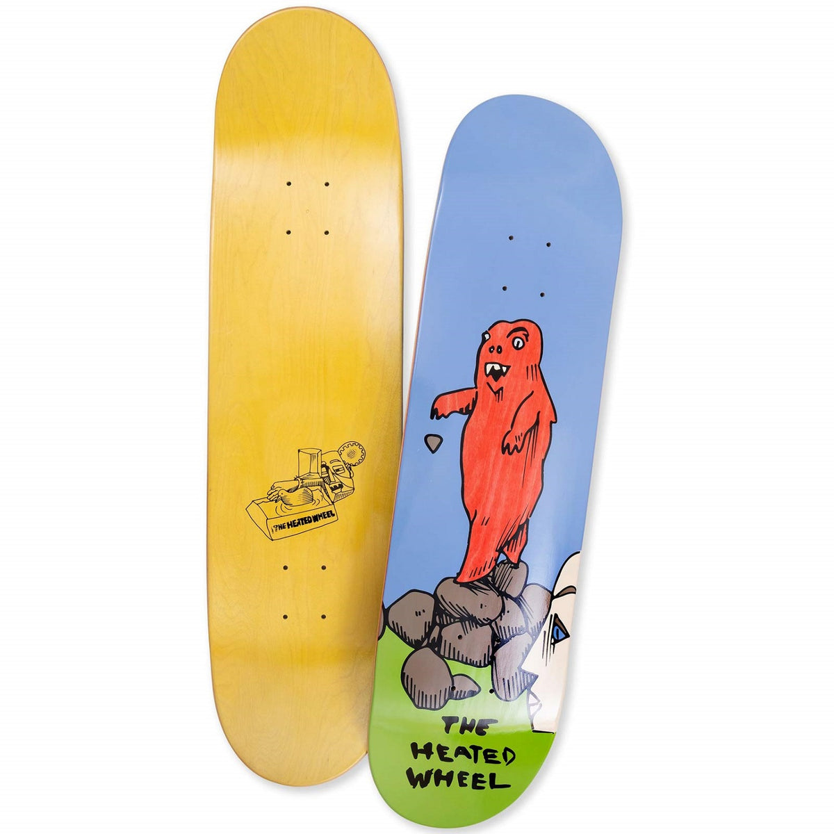 The Heated Wheel Wanderer Skateboard Deck Blue Green 8.25