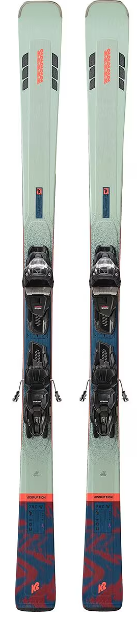 K2 Disruption 78c Womens QuickClick Ski Binding Combo Mint Blue 160