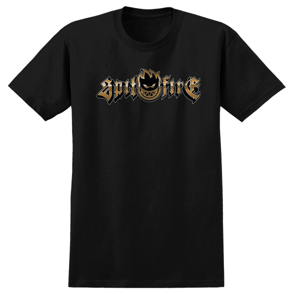 SPITFIRE GOLD CHROME BIGHEAD SS TSHIRT XXLARGE BLACK