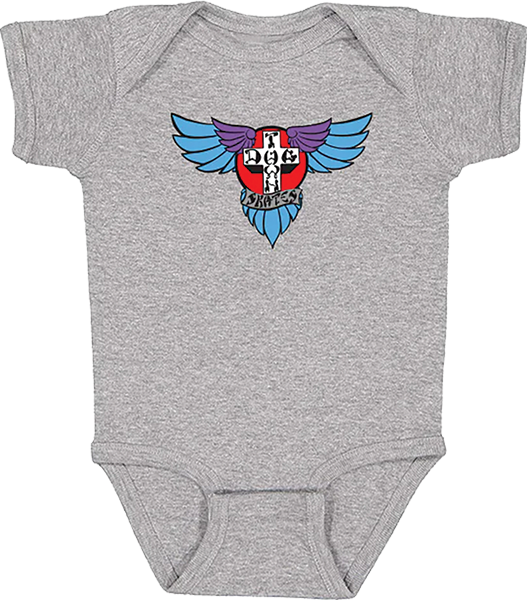 DOGTOWN WINGS ONESIE 18M HEATHER GREY