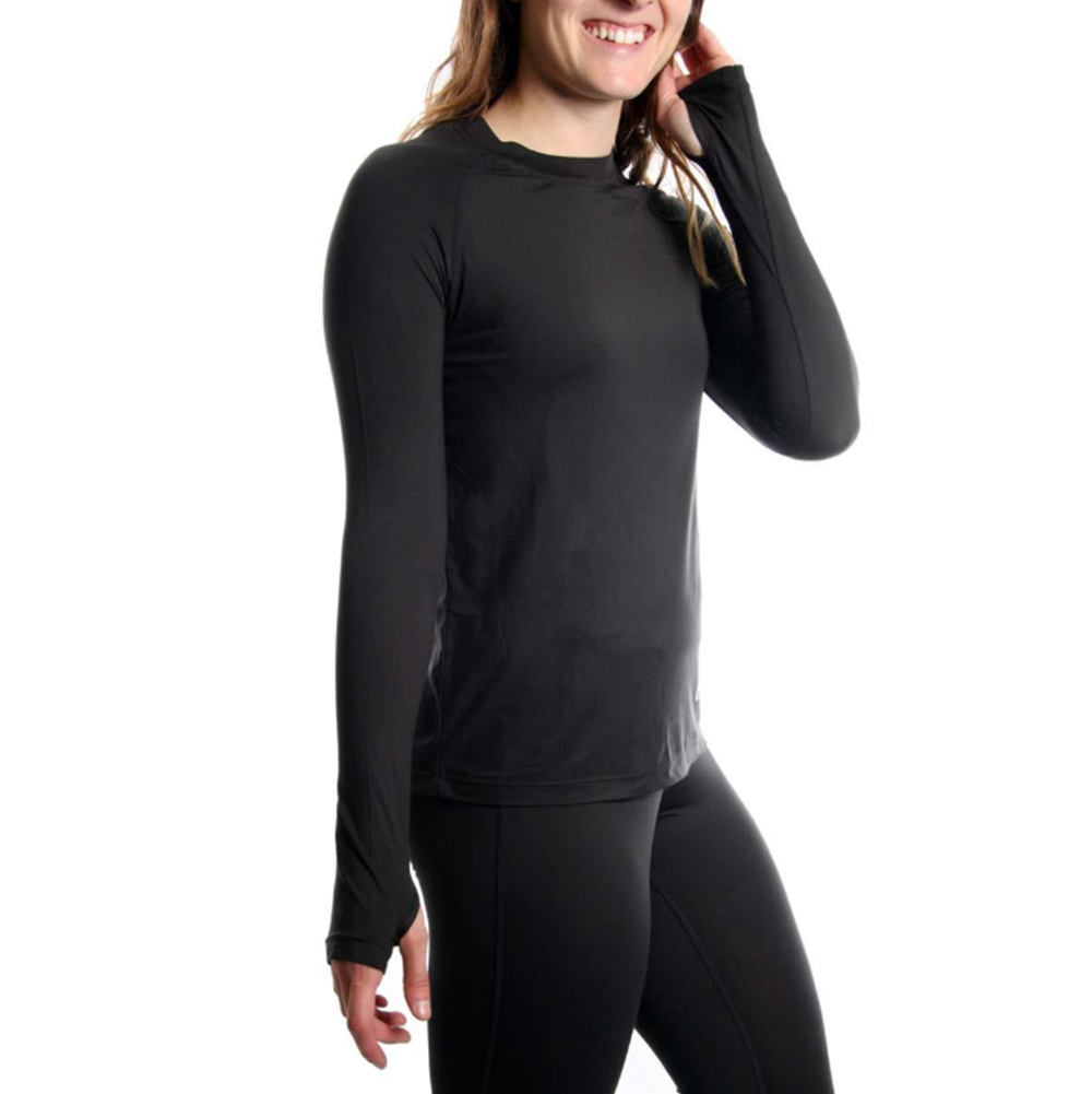 WintersEdge Light Weight Base Layer Top Womens Charcoal M