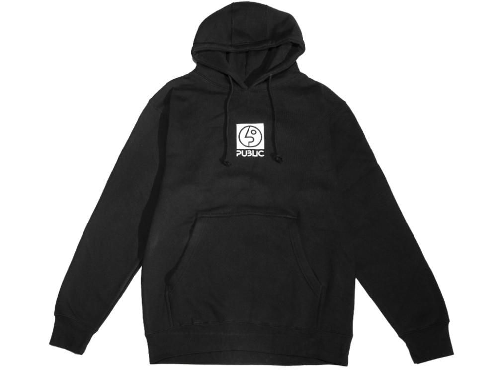 Public Box Logo Hoodie Black White L