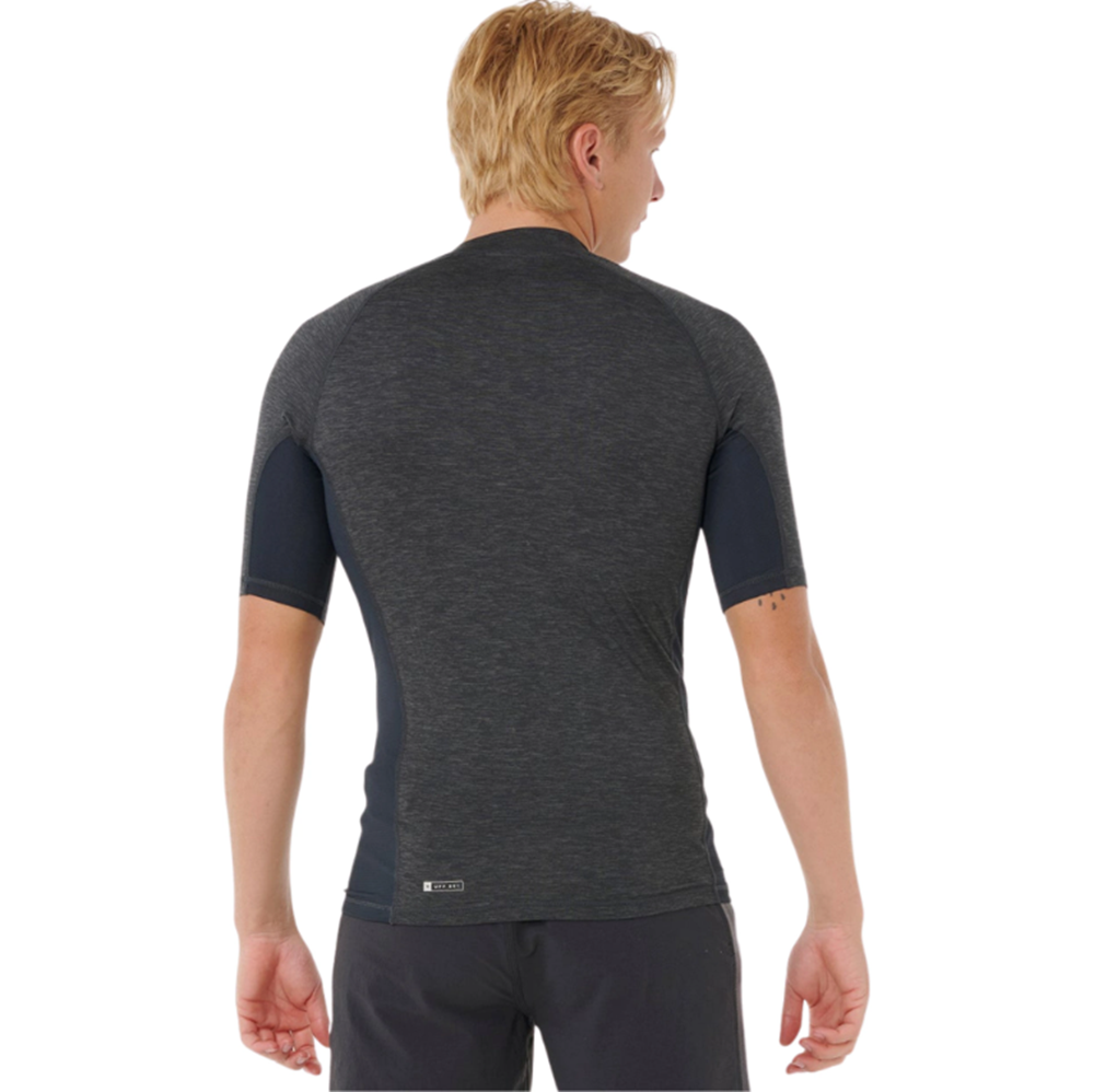 Rip Curl Down Patrol UPF Performance Rashguard SS Black Marle