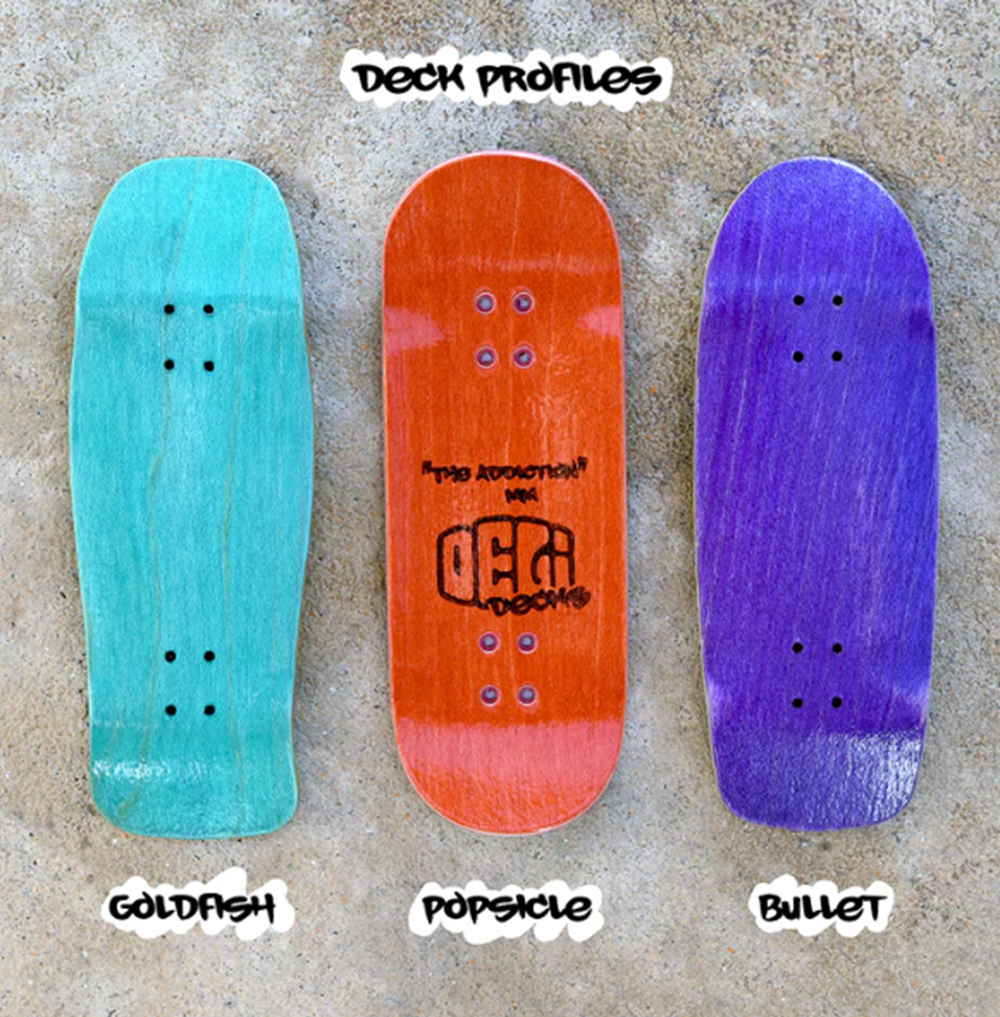 Delidecks Invasion Wood Fingerboard Deck Pink Blue 35 x 96