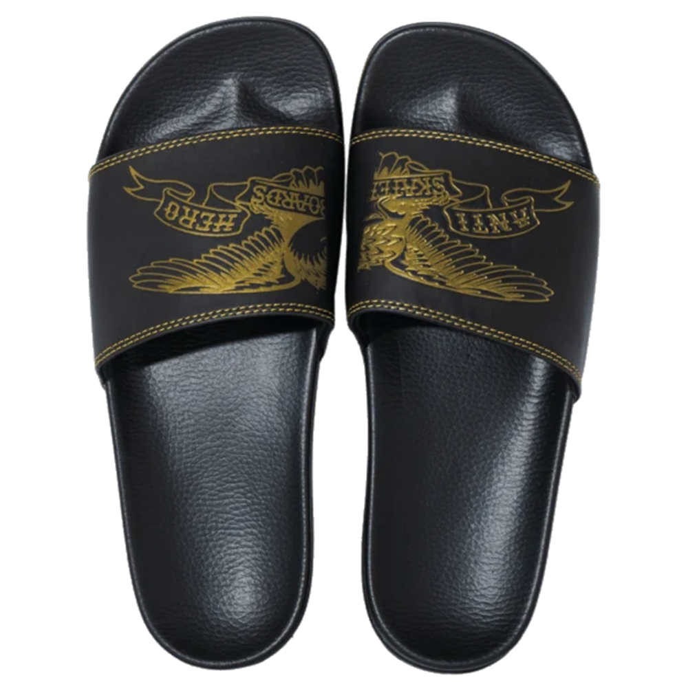 Anti Hero Basic Eagle Slides Black Gold 9
