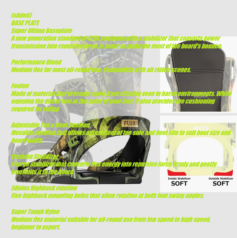 FLUX DS Snowboard Bindings 2026 Olive Medium