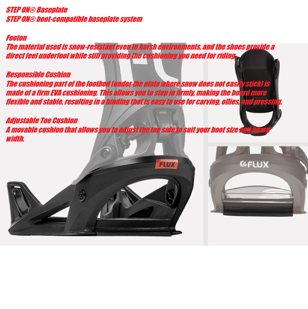 Flux DS StepOn Snowboard Bindings White Scales Medium