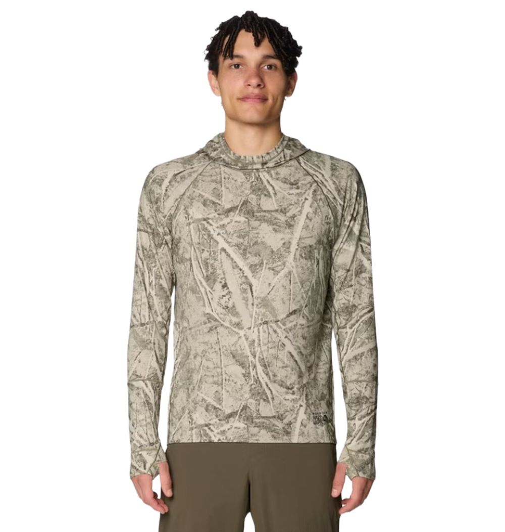 Mountain Hardwear Butter Up Longsleeve UPF Hoodie Mens Stone Camo