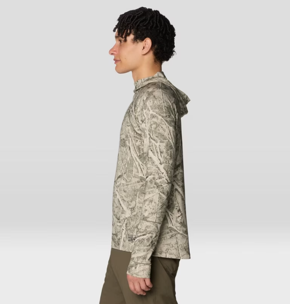 Mountain Hardwear Butter Up Longsleeve UPF Hoodie Mens Stone Camo