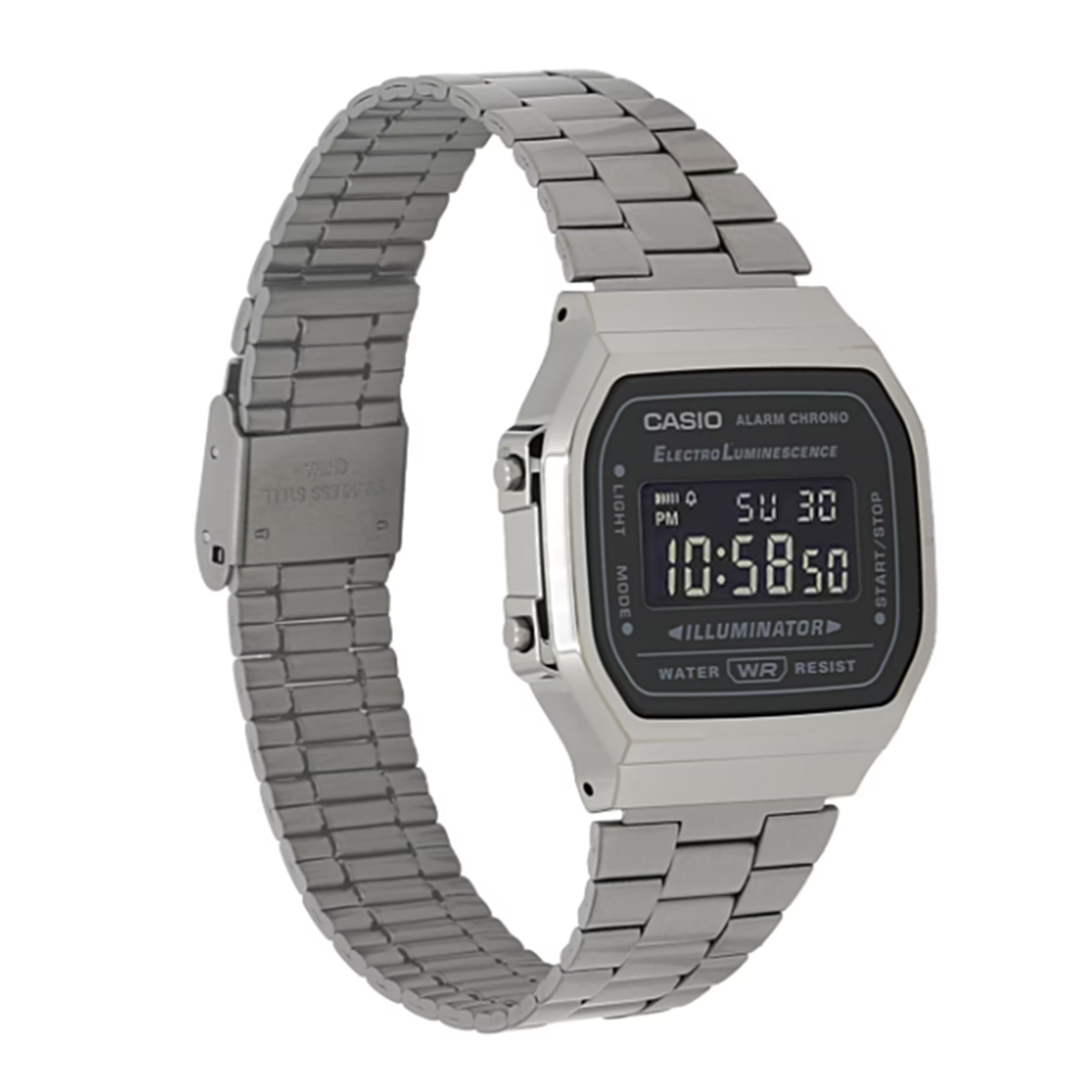 Casio A168WGG-1BVT Watch Silver Black