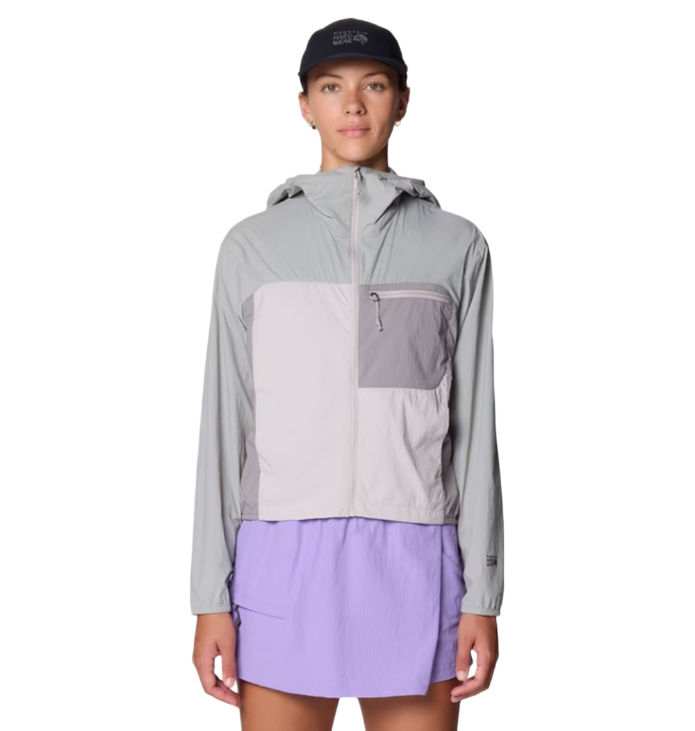 Mountain Hardwear Wind Veil Hooded Jacket Womens Grey M