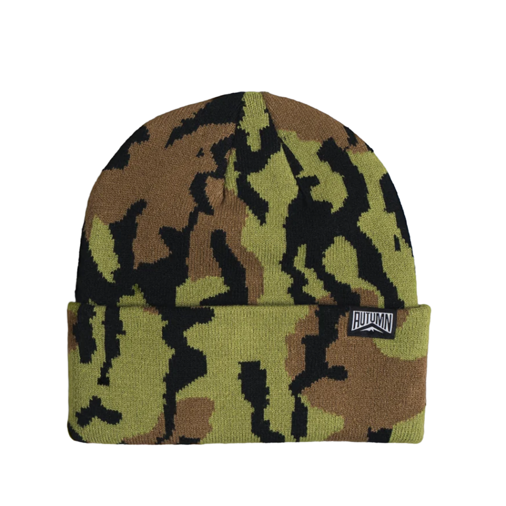 Autumn Old Growth Camo Beanie Dark Sand