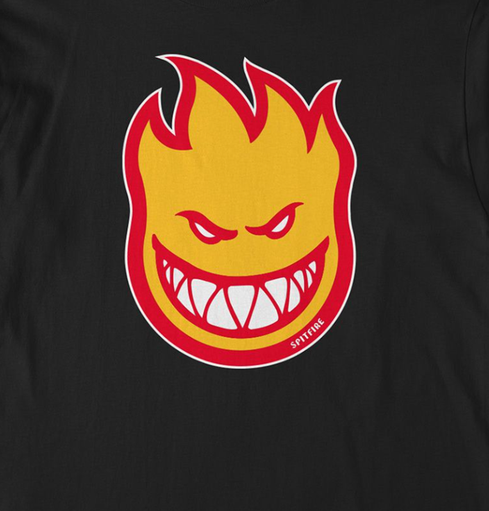 Spitfire Bighead Fill LongSleeve Tshirt Black Yellow Red XL
