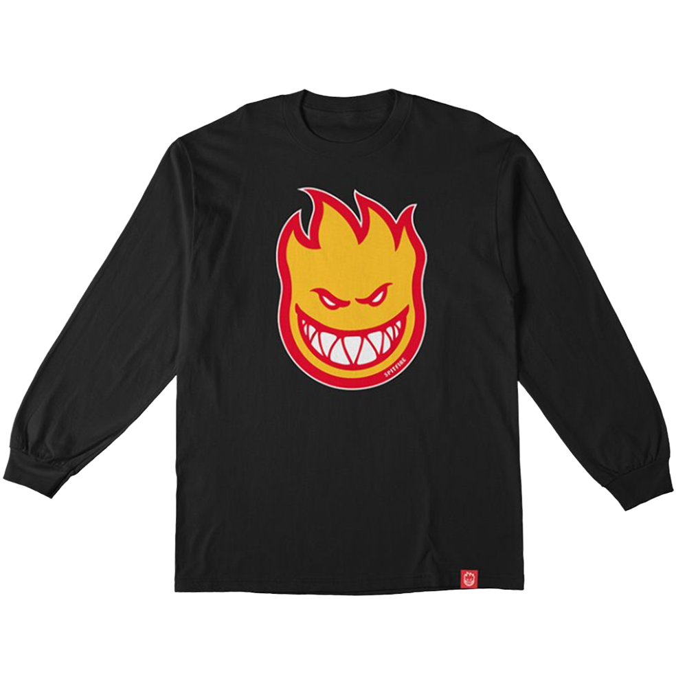 Spitfire Bighead Fill LongSleeve Tshirt Black Yellow Red XL