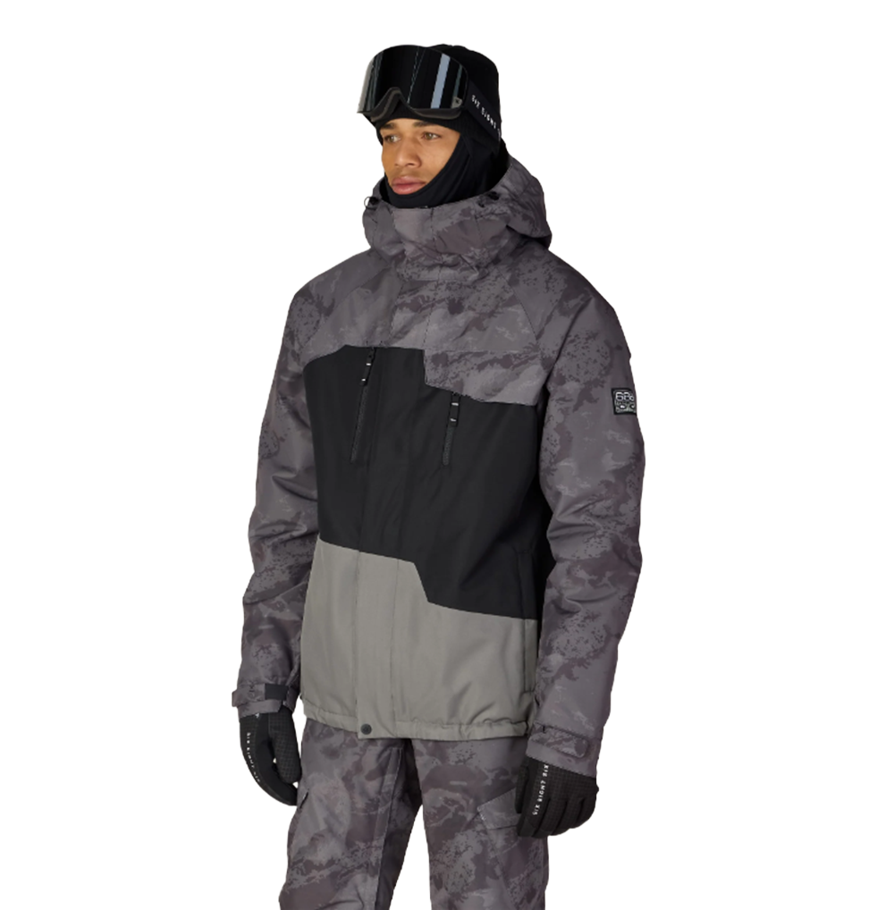 686 Geo Insulated Jacket Charcoal Hemisphere Block M