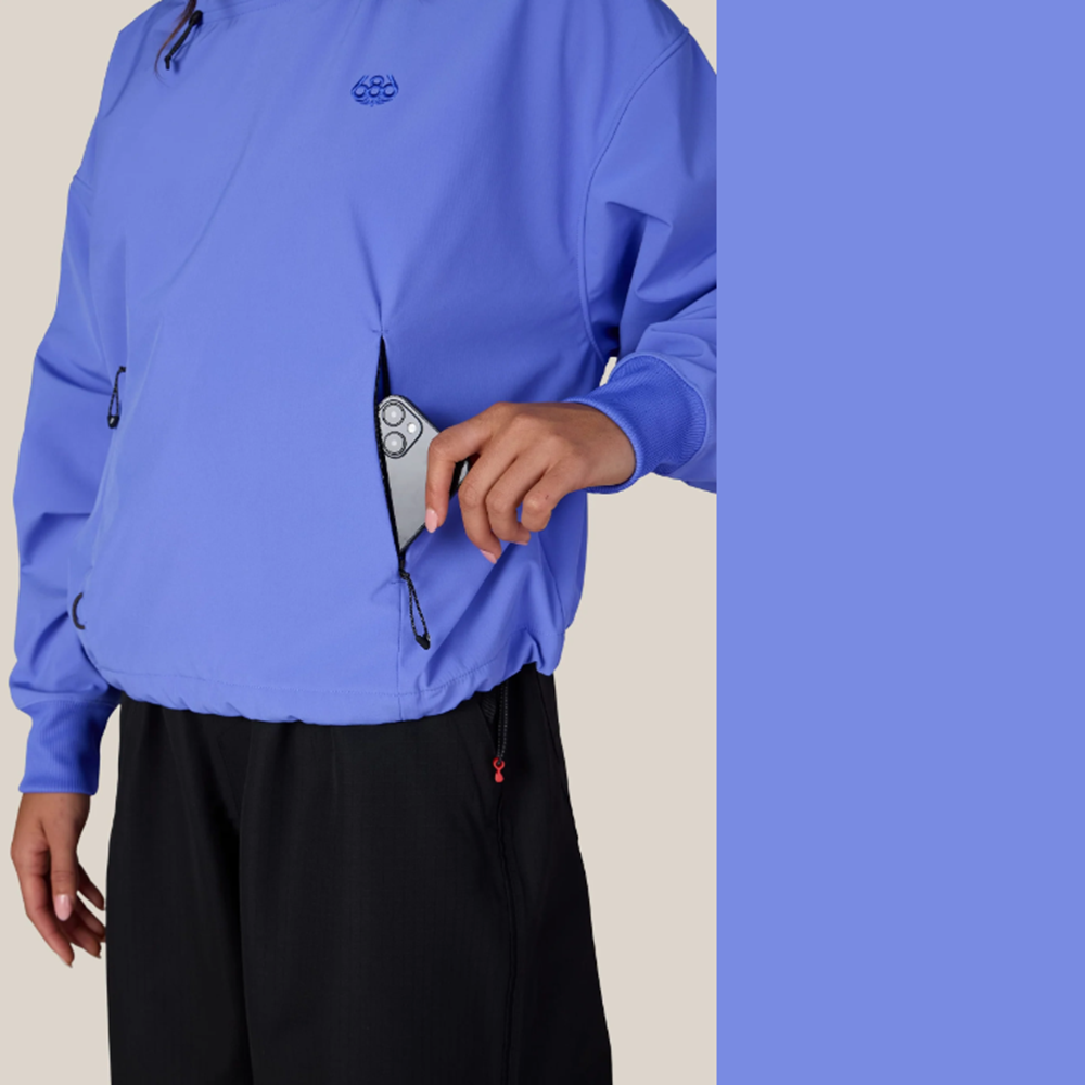 686 Waterproof Team Crop Hood Womens Blue