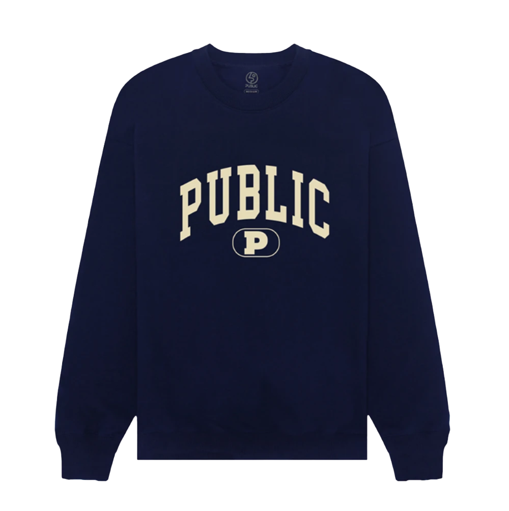 Public Collegiate Crewneck Sweatshirt Navy M
