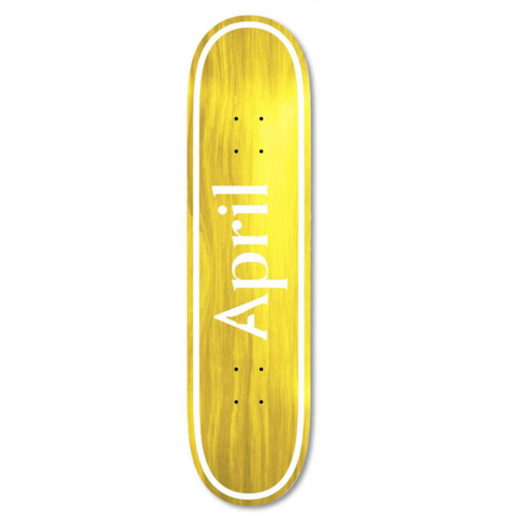 April AP OG Logo Skateboard Deck Yellow 8.25
