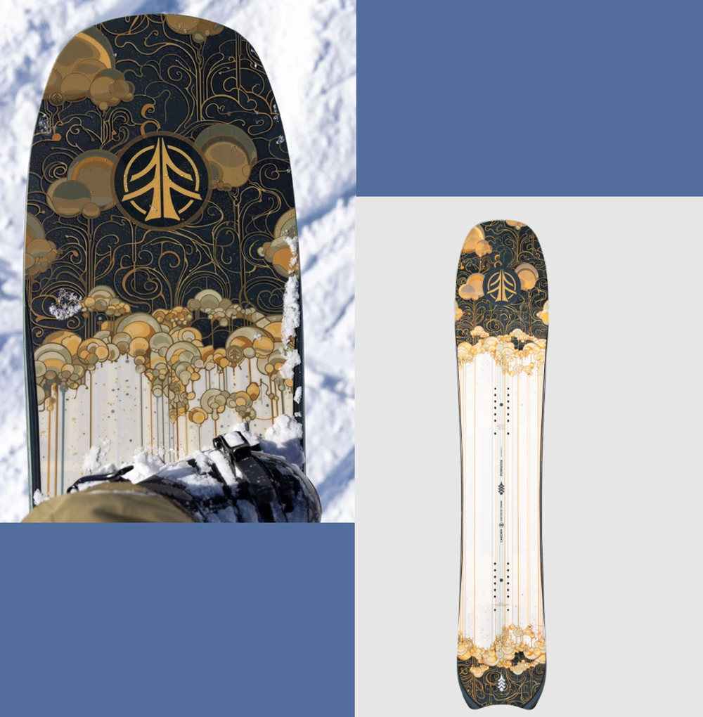 Cardiff Powgoda Enduro Snowboard White Gold 158