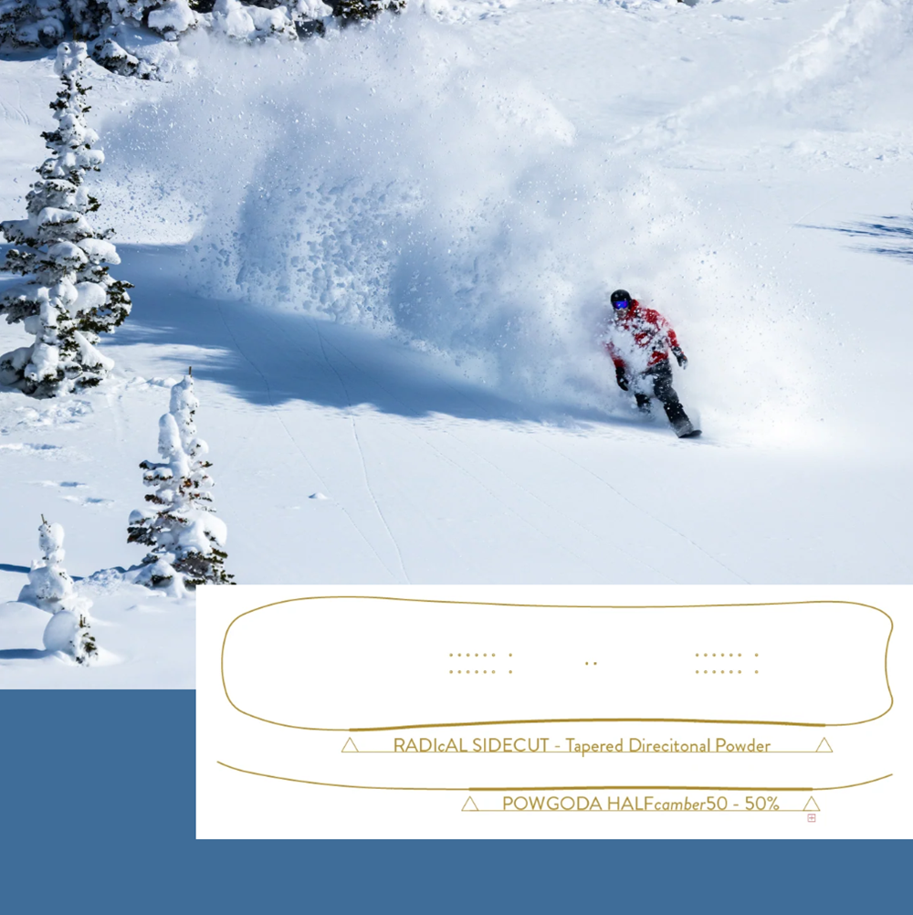 Cardiff Powdoga Pro Carbon Snowboard Grey 162