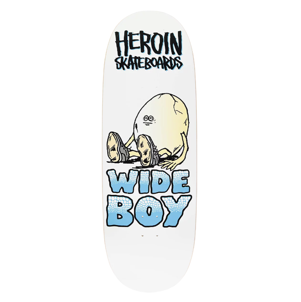 Heroin Wide Boy Face Egg Skateboard Deck White 10.75x14.3WB