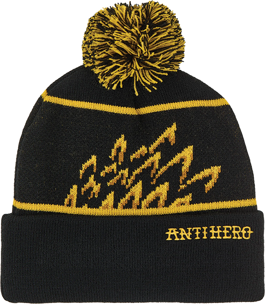 ANTI HERO EAGLE POM BEANIE BLACK YELLOW