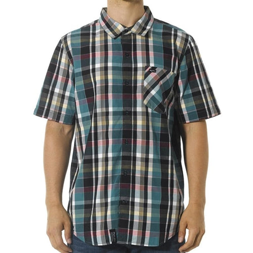 LRG Vacay Plaid SS Woven Aqua L