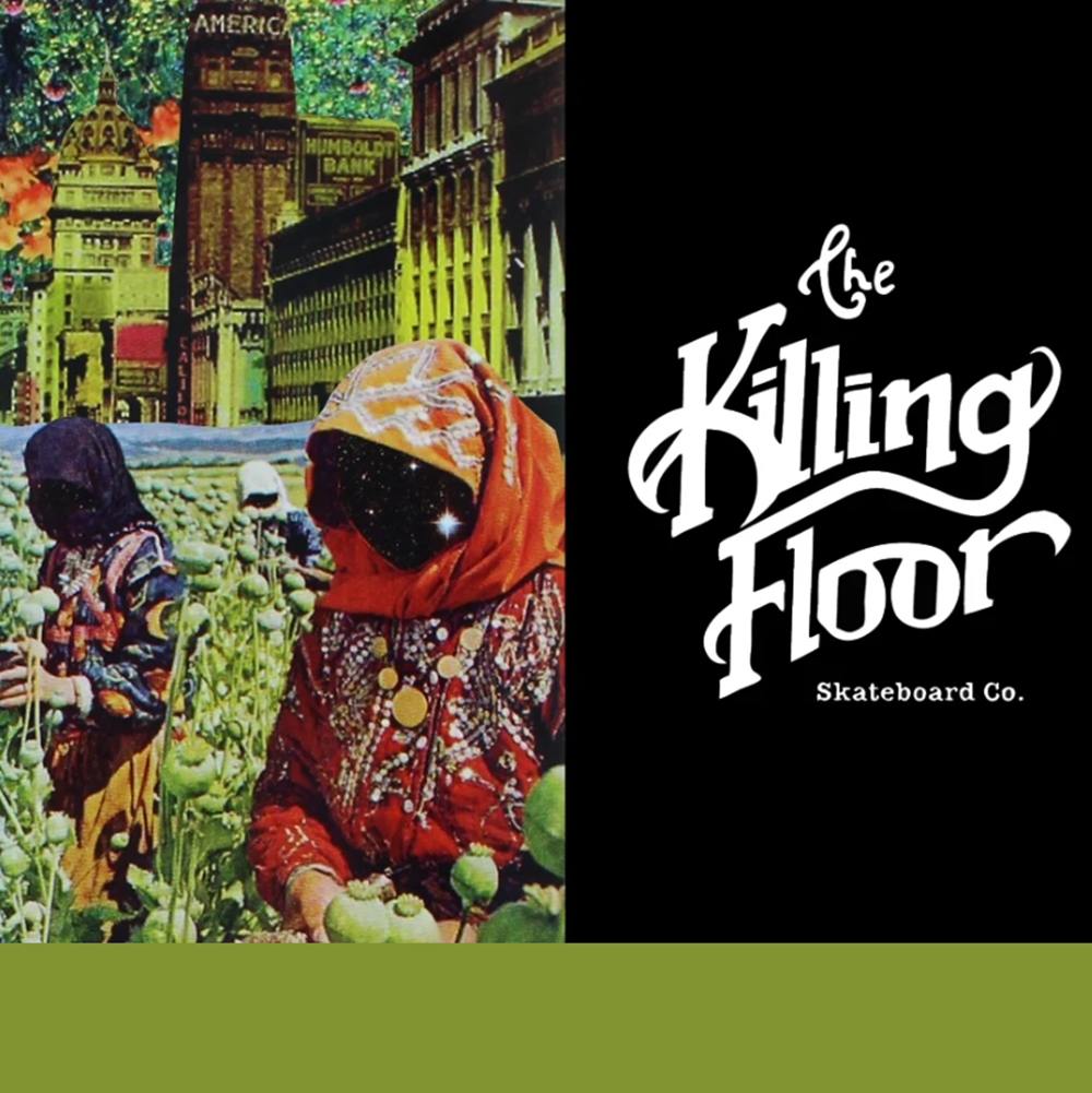 The Killing Floor Caution Kids At Play Skateboard Deck Blue Grey 8x14.12WB
