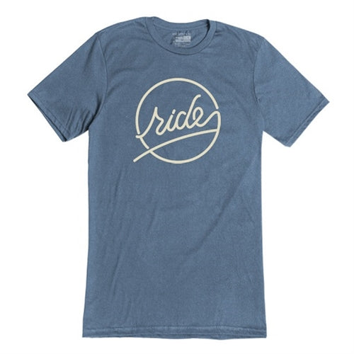 Ride Script Tshirt Womens Denim Blue