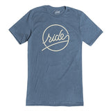 Ride Script Tshirt Womens Denim Blue