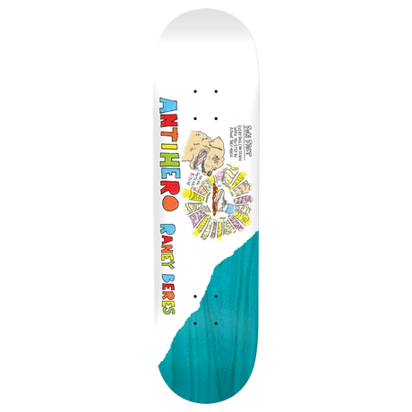 ANTI HERO BERES POROUS WALKER RD3 SKATEBOARD DECK-8.5 WHITE