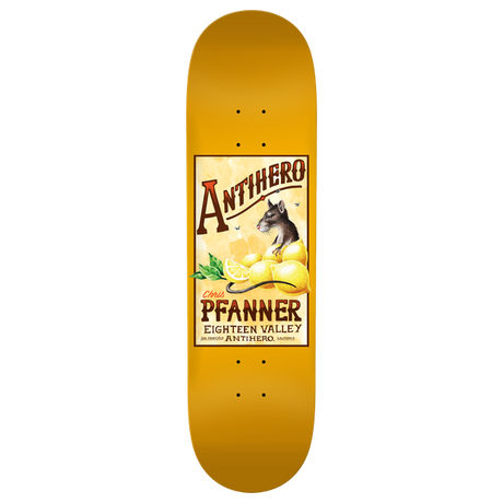 ANTI HERO PFANNER HOMERS PT. 2 SKATEBOARD DECK-8.25 YELLOW w/grip
