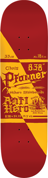 ANTI HERO PFANNER MAS REFRESCOS SKATEBOARD DECK-8.38 RED