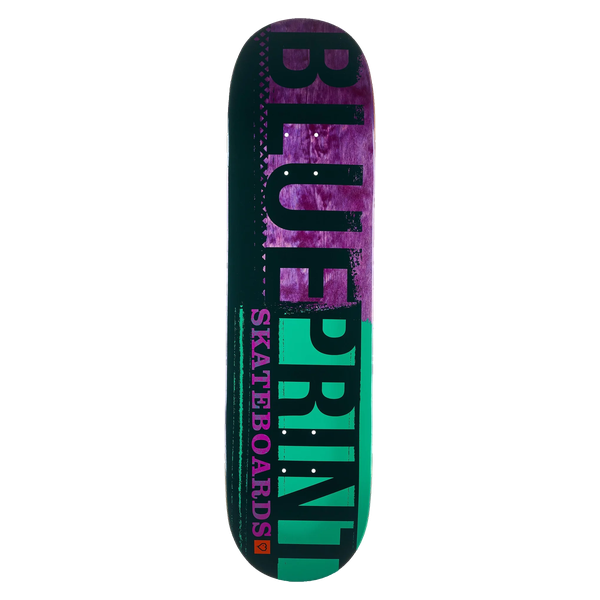 BLUEPRINT KEPT SKATEBOARD DECK-8.25 DK GRN/PURPLE STAIN