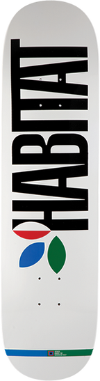 HABITAT APEX TWIN FULL DIP SKATEBOARD DECK-8.25 WHITE