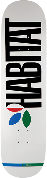 HABITAT APEX TWIN FULL DIP SKATEBOARD DECK-8.25 WHITE