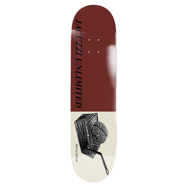 JACUZZI LATHAM DEEP FRIED SKATEBOARD DECK-7.75 BURGUNDY