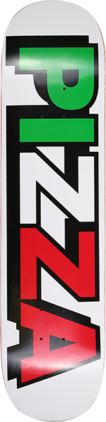 PIZZA TRI LOGO SKATEBOARD DECK-8.12 WHITE