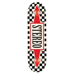 STEREO ARROW CHECKER SKATEBOARD DECK-8.5 WHT/BLK/RED