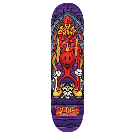 WORLD INDUSTRIES DEVILMAN STAINED GLASS SKATEBOARD DECK-8.25