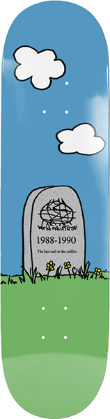 WORLD INDUSTRIES SKATEBOARDING IS DEAD SKATEBOARD DECK-10.0 BLU/GRN EX7