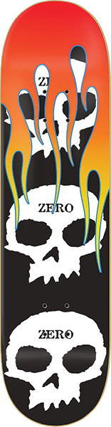 ZERO 3 SKULL WITH FLAMES SKATEBOARD DECK 8.5 BLACK