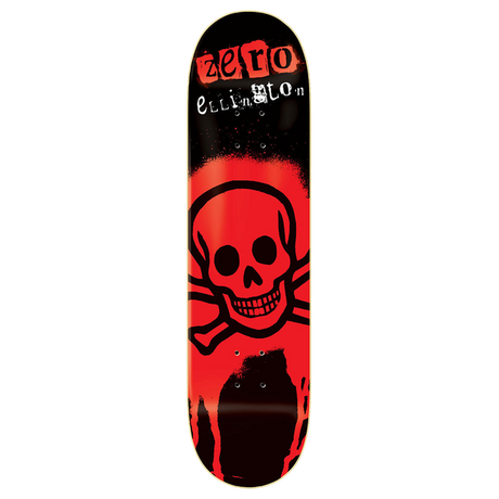 ZERO ELLINGTON STENCIL 30YR SKATEBOARD DECK-8.25 RED