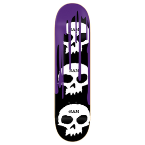 ZERO MARGERA 3 SKULL BLOOD SKATEBOARD DECK-8.5 PURPLE