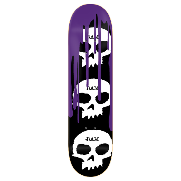 ZERO MARGERA 3 SKULL BLOOD SKATEBOARD DECK-8.5 PURPLE
