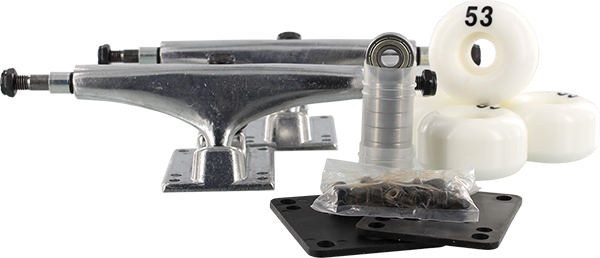 ESSENTIALS COMPONENT PACK 5.25 RAW W/53mm WHITE TRUCKS SET